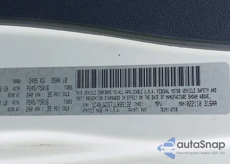 2018 Jeep Wrangler Jk Unlimited Sport 4X4 from USA, damaged, VIN 1C4BJWDG7JL895132